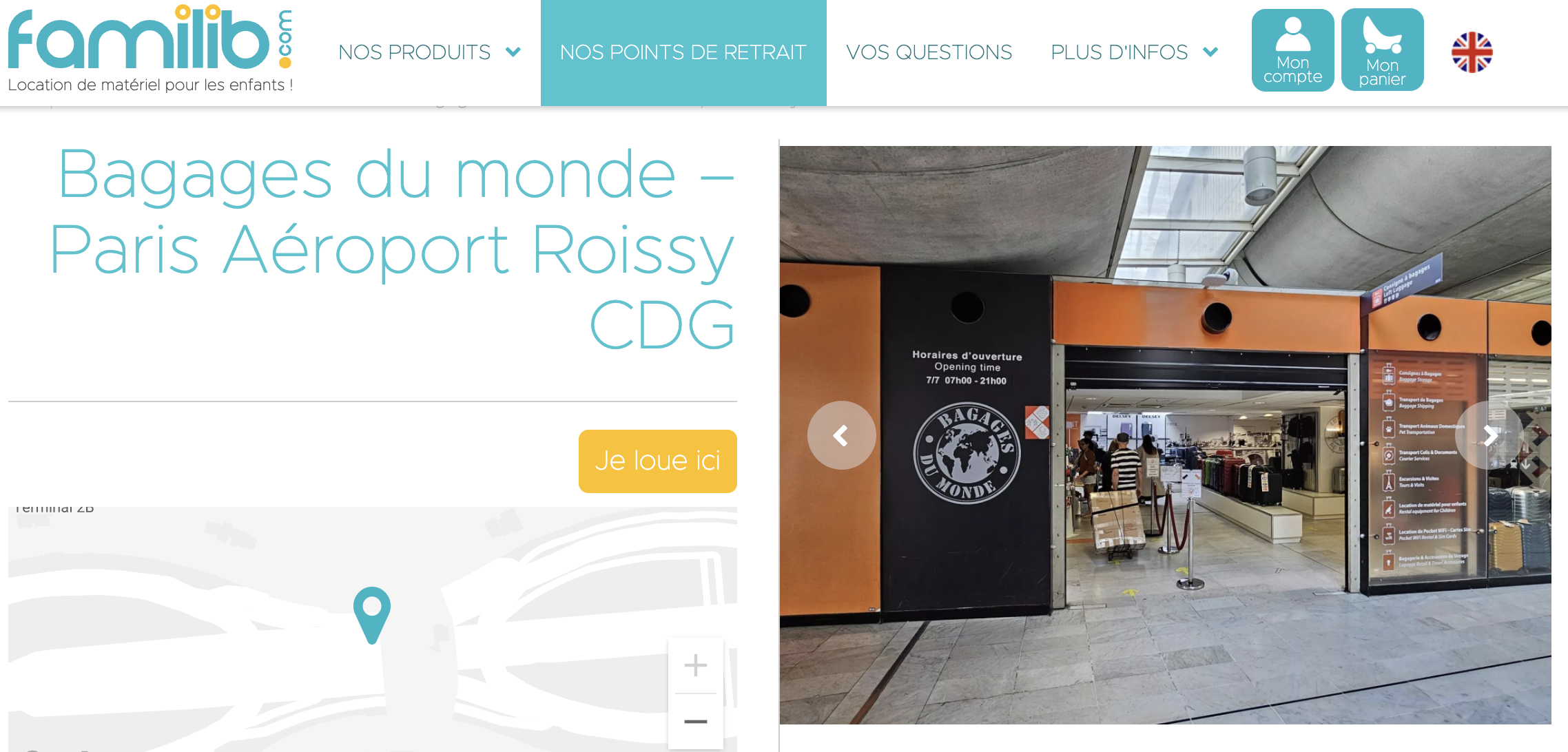 Location siège auto bébé aéroport Roissy Charles de Gaulle